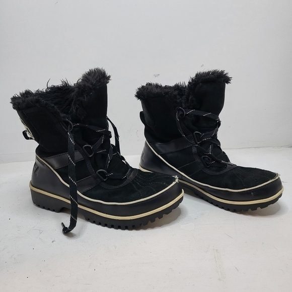 Sorel Black Winter Boot Size 8 - Picture 1 of 12